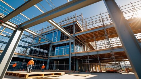 Looking for an image that shows a commercial building under construction